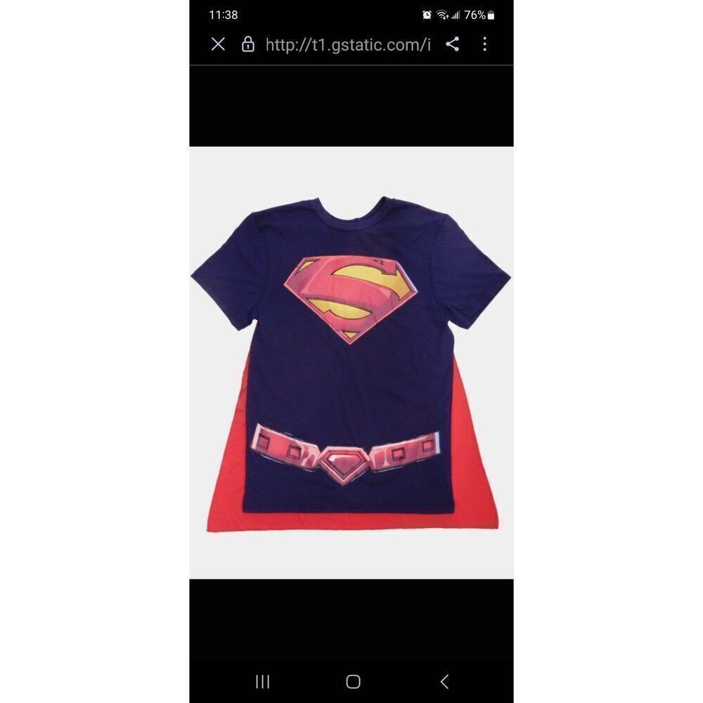 Superman Movie Cape T Shirt 2X DC Comics Book Costume Cosplay Man of Steel